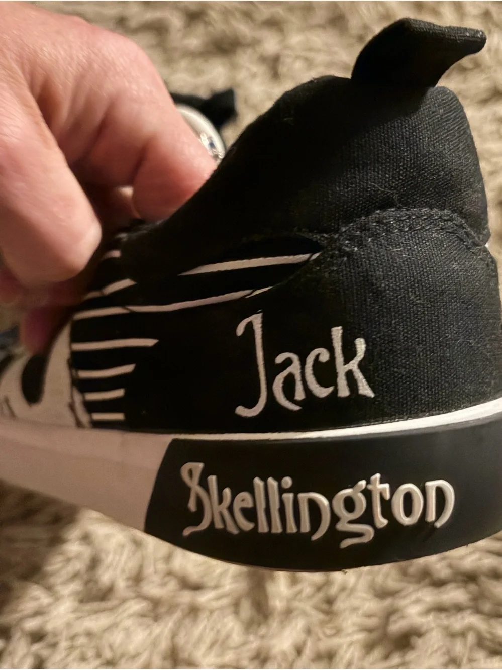 Men’s  Black & White jack skellington Graphic Lace-Up Sneakers